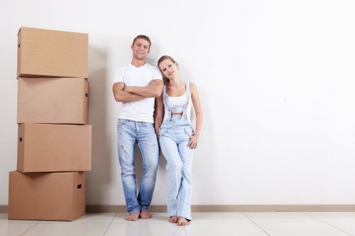 Commercial moving team planning a relocation in Wimbledon