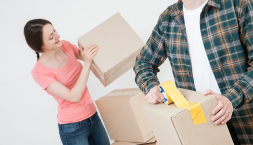 Removal van ready for a flat move in Wimbledon