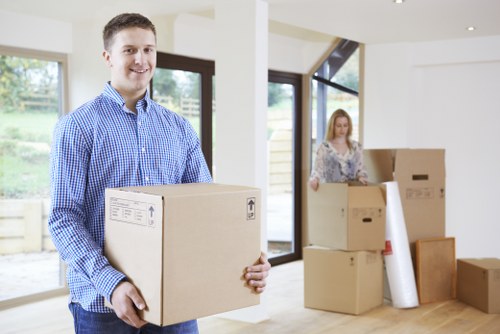 Trained Wimbledon moving staff handling items carefully
