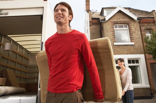 Team coordinating a flat move with building access in Wimbledon
